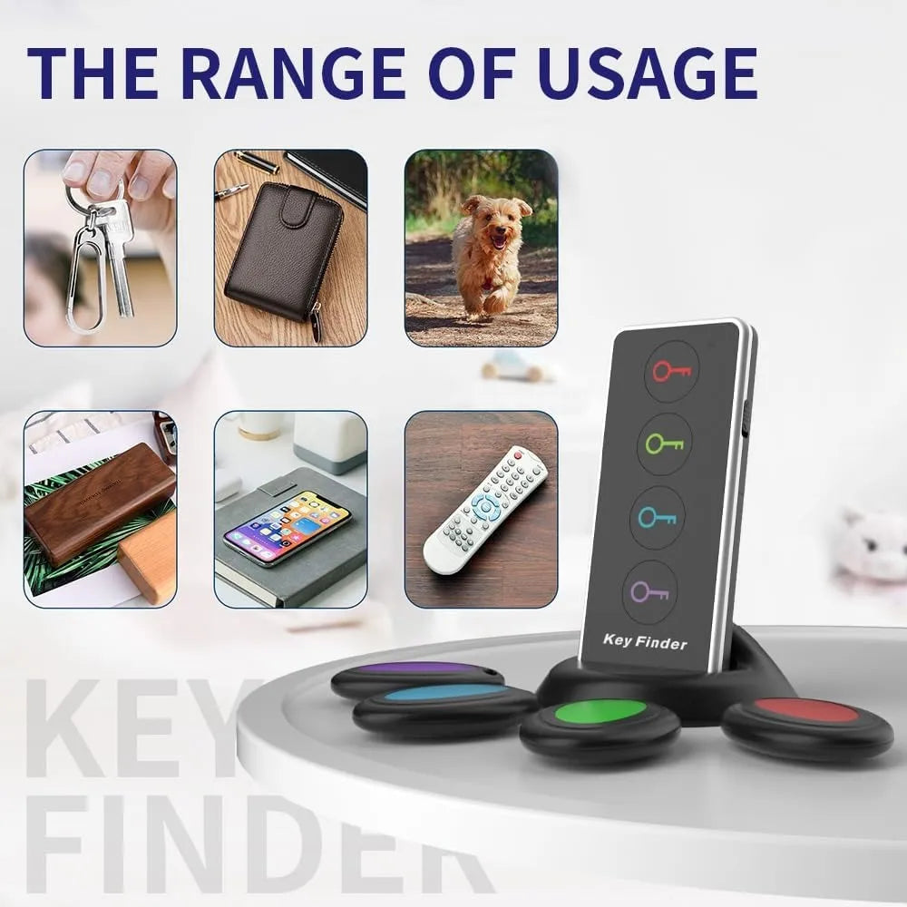 🔑 Wireless Key Finder with Sound & Light – 1 Transmitter + 4 Receivers