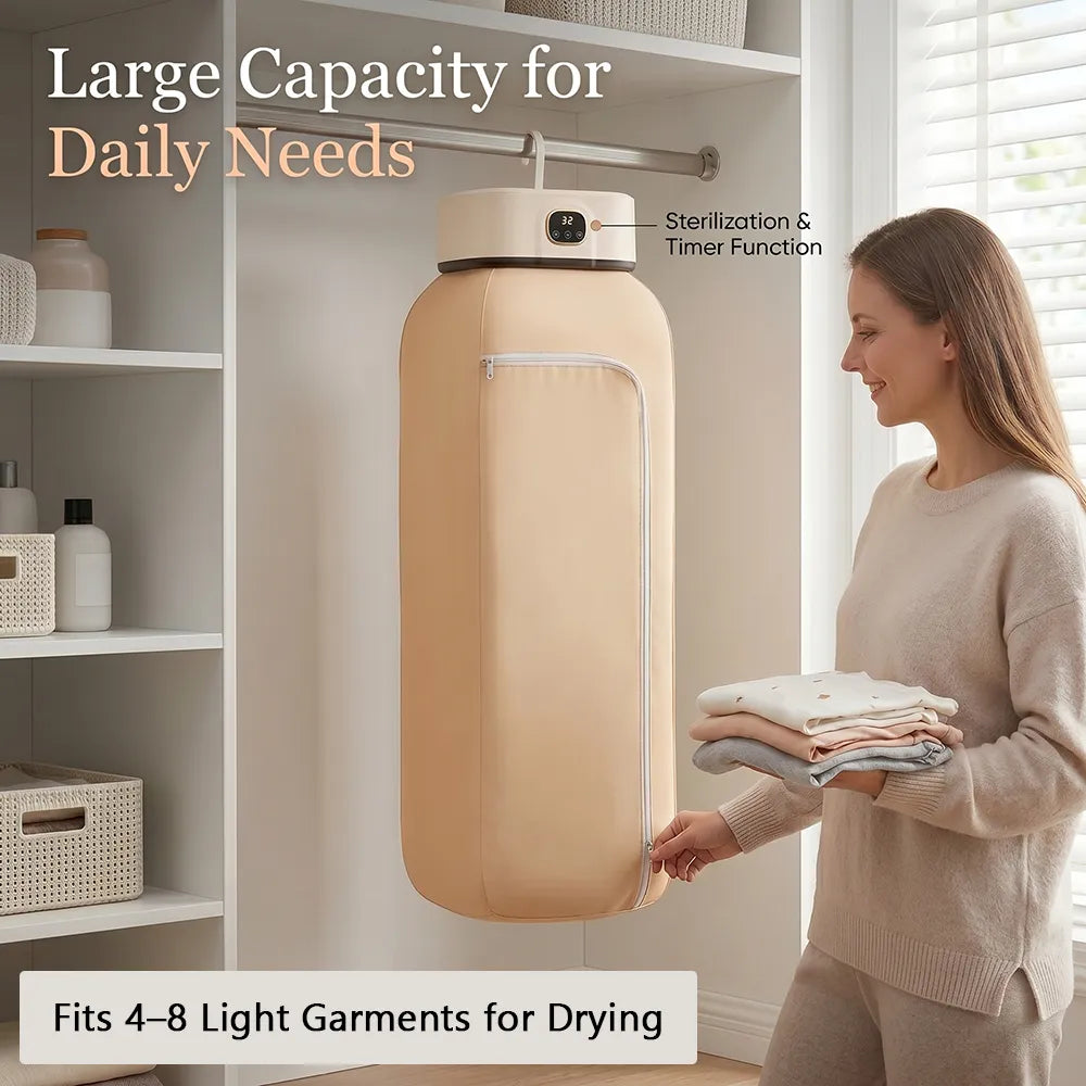 👕 Portable Foldable Clothes Dryer with Timer & Sterilization Function