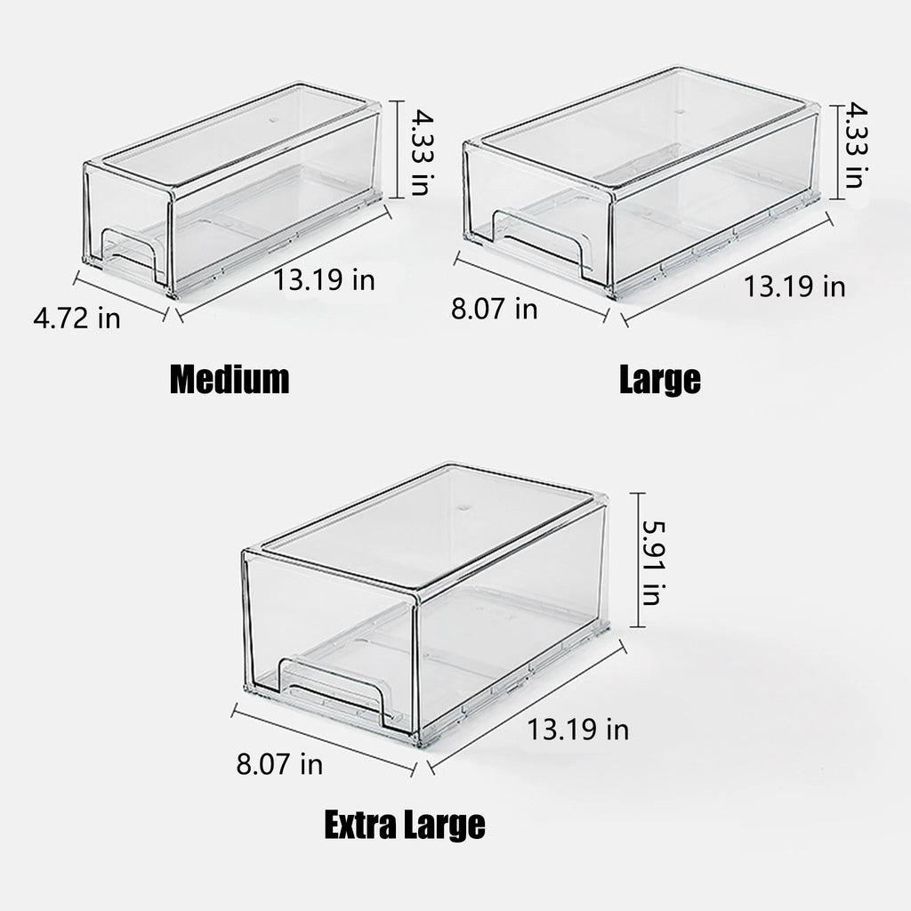 🧺 Medium / Large / Extra-Large Transparent Stackable Storage Drawers