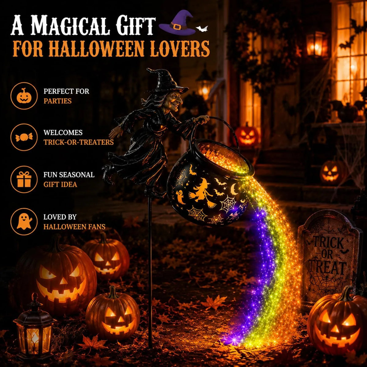 Witch's Cauldron Waterfall Garden Light