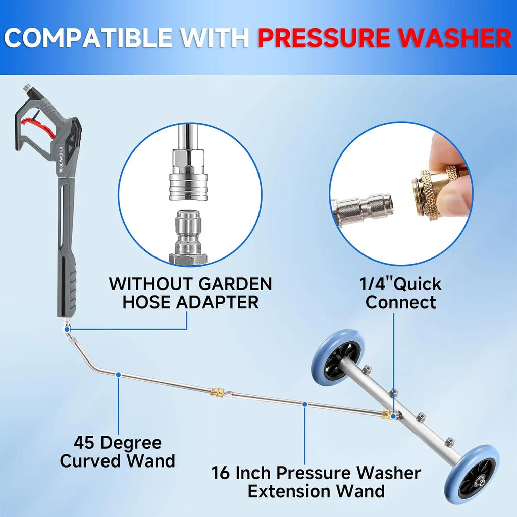 🚗Dual-Function Pressure Washer Undercarriage Cleaner & Surface Cleaning Attachment 🌊