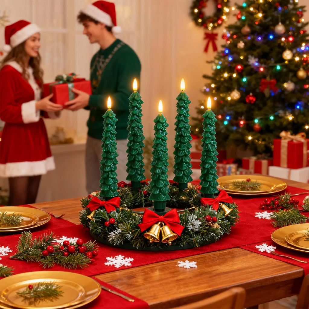 🎄 Flameless Christmas Tree Candles – Elegant, Safe & Magical Holiday Lighting