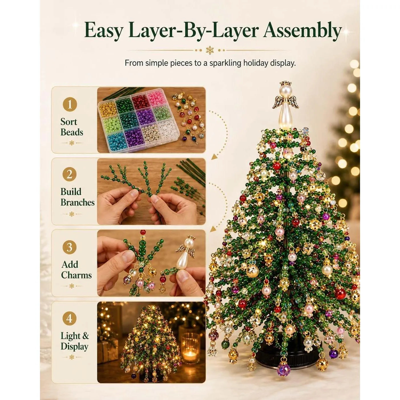 Create-Your-Own Holiday Glow Beaded Tree Kit