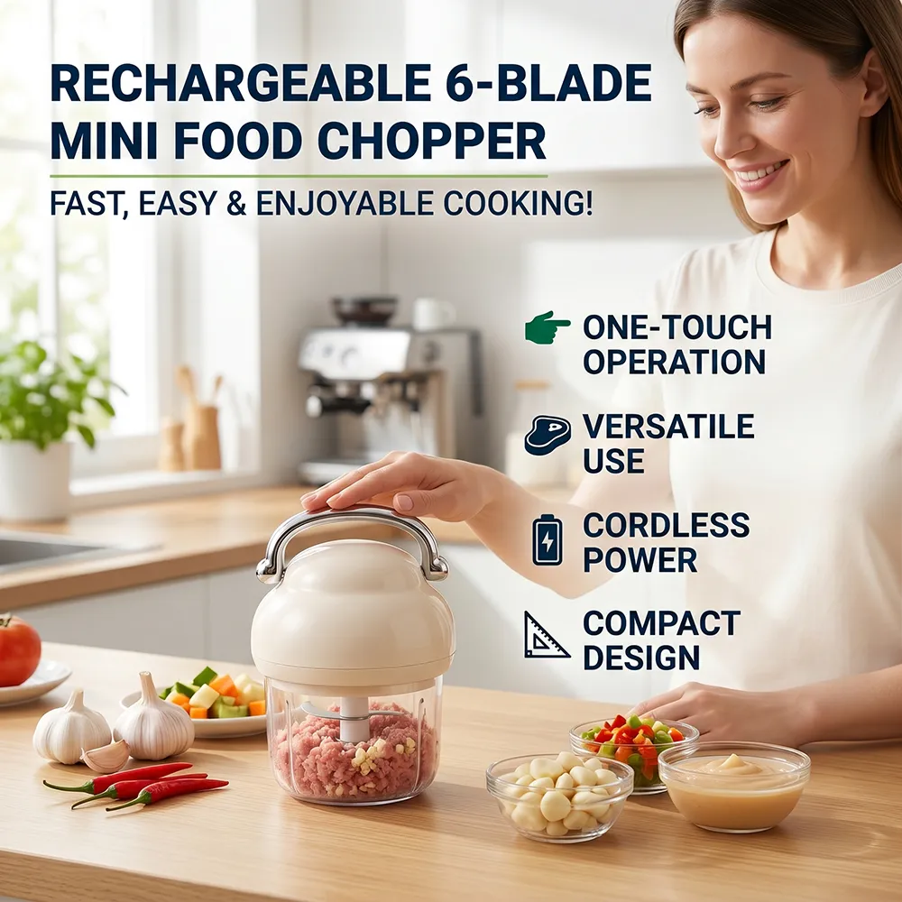 Rechargeable Mini Food Chopper 🔪 Chop Garlic in Seconds