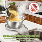 Stainless Steel Sink-Side Colander & Drain Tray Kit