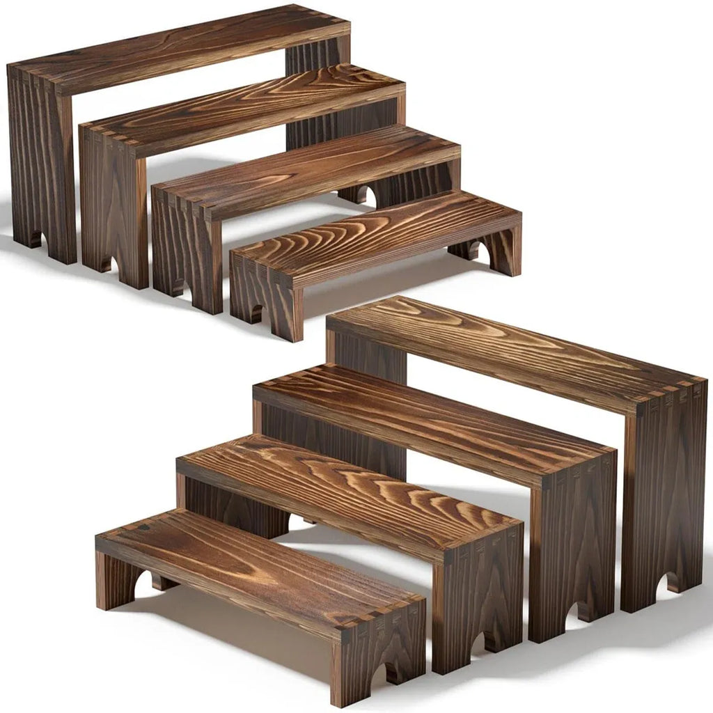 4-Piece Nesting Wooden Display Risers