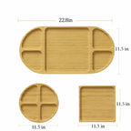 🍷 Large Bamboo Charcuterie Board Set - 3-Piece Round Wooden Cheese Tray for Cheese, Crackers, and Snacks