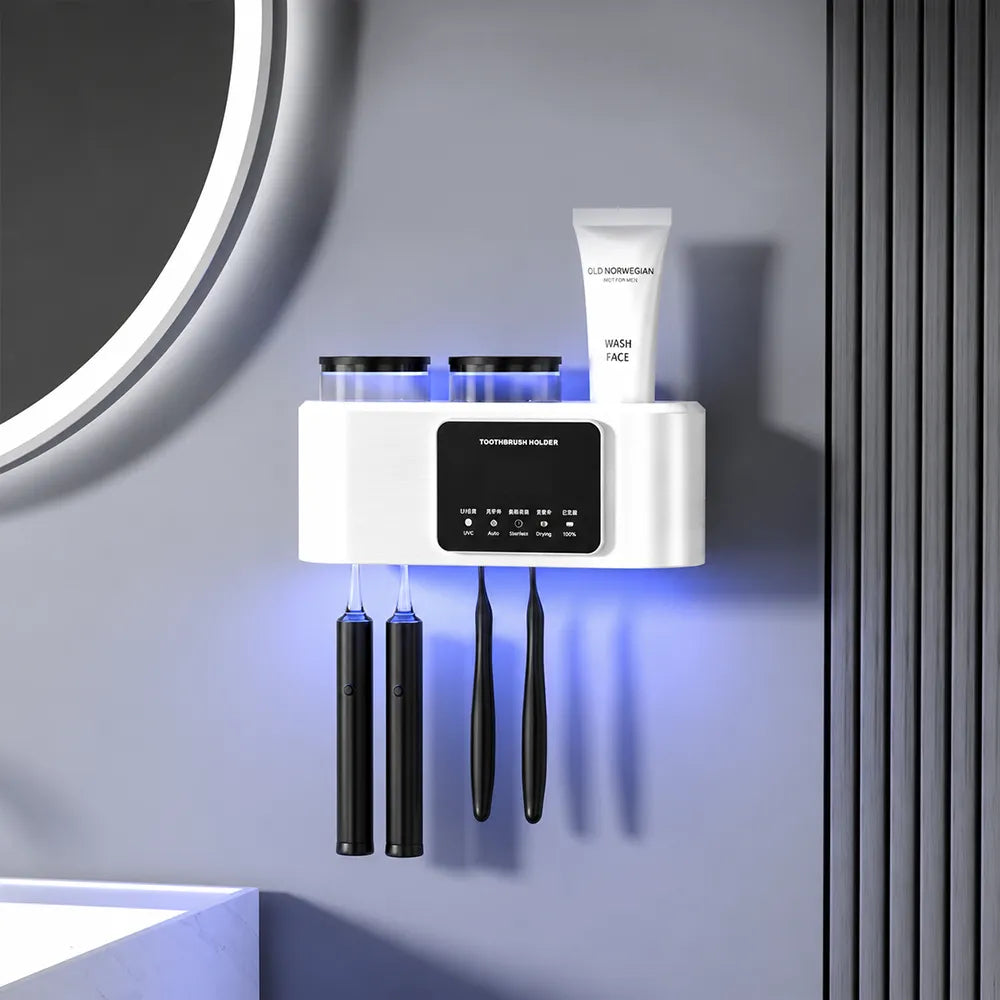 🦷 Smart Toothbrush Holder with UV Air-Drying &Screen  Display