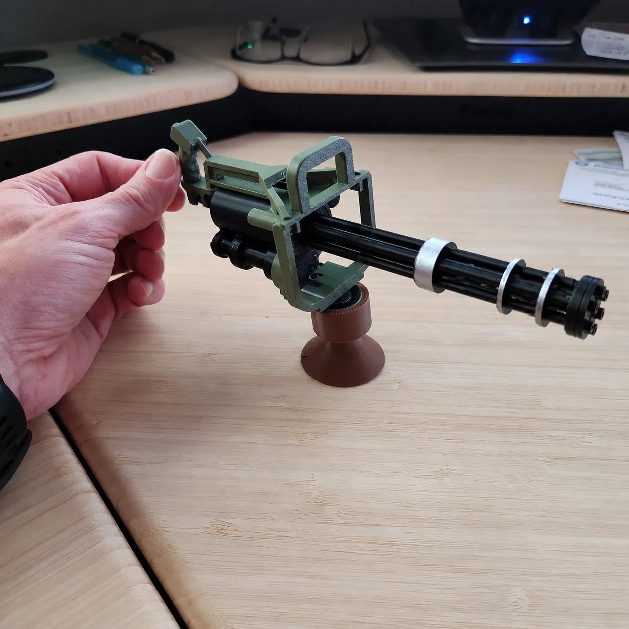 Inertia-Drift Rotating Gatling Dashboard Ornament