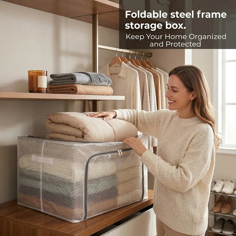 🧺Foldable steel frame storage box