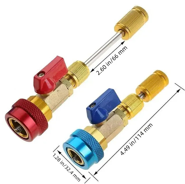 AC Valve Core Remover Installer Tool Kit | Dual Versions for Home & Automotive AC | Dual Size SAE 1/4" & 5/16" Ports