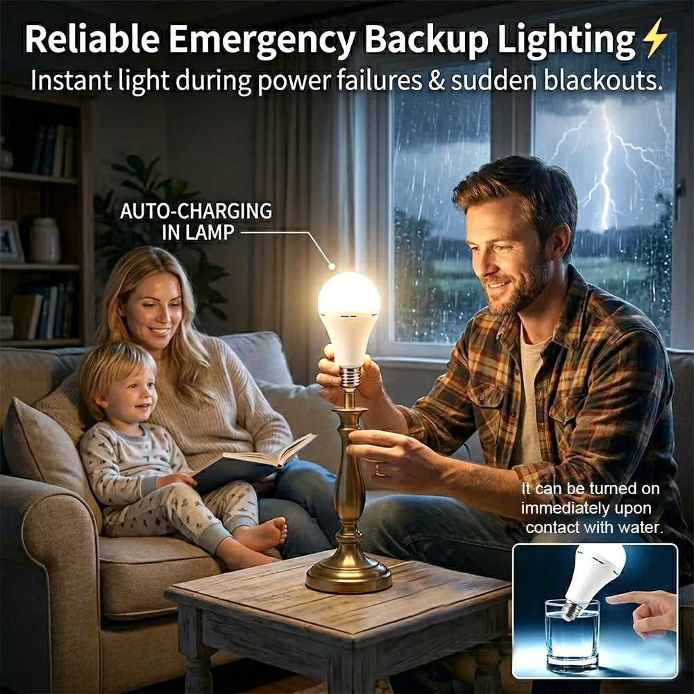 💡🔋Rechargeable Emergency Light Bulb with Backup Power