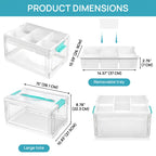 🎨 Transparent Craft Storage Organizer Box with Removable Tray & Dividers