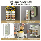 🧂Punch-free wall-mounted spice storage box
