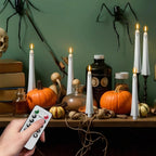 Flameless Ghost Taper Candles with Remote & Timer