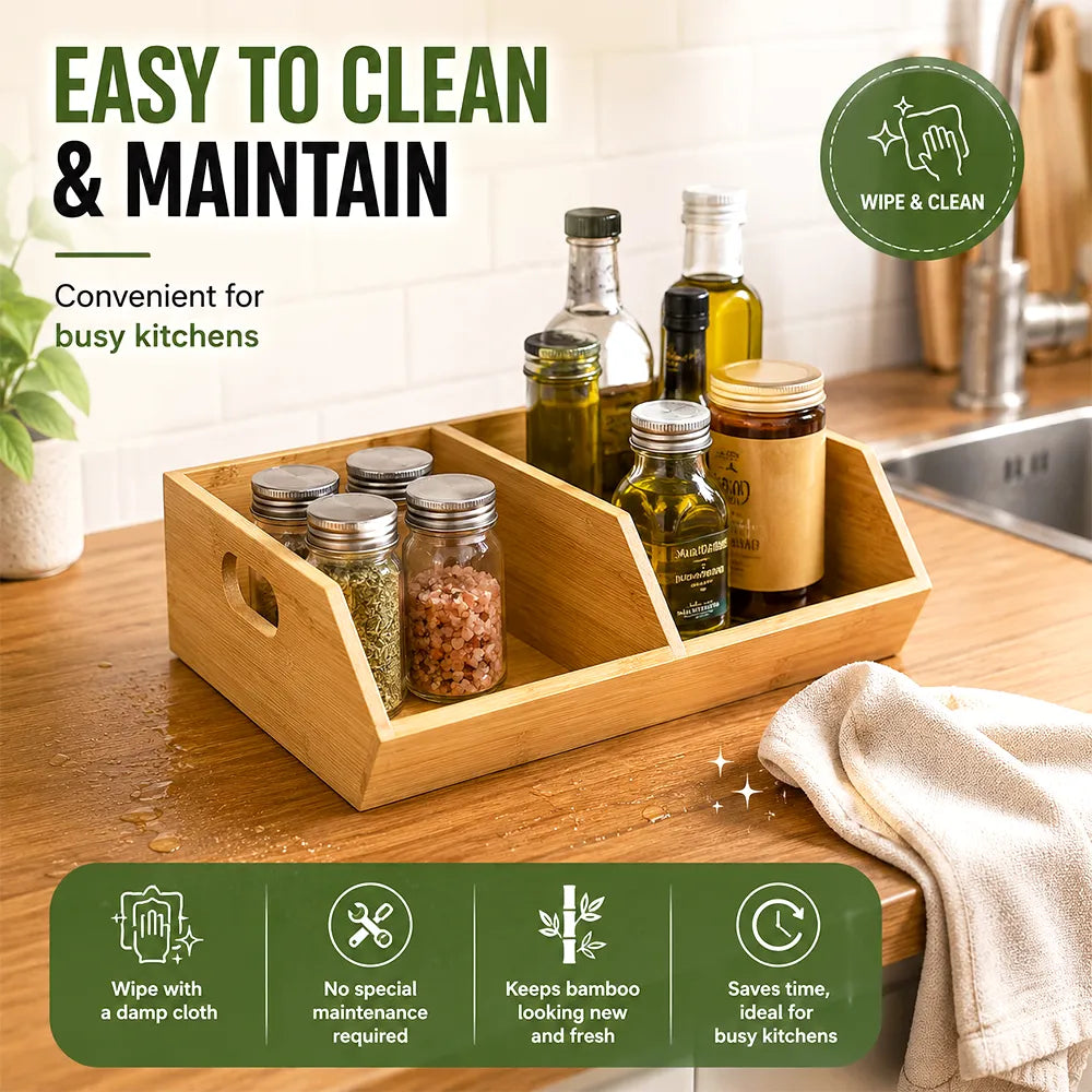 🌿 Bamboo Storage Boxes – Pantry & Kitchen Organizers