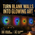 Solar Mandala Color-Changing Wall Lights – 4-Piece Set