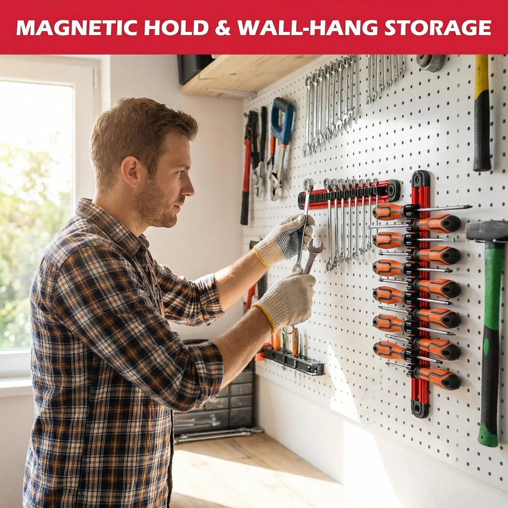 🔧 Magnetic Screwdriver & Wrench Organizer