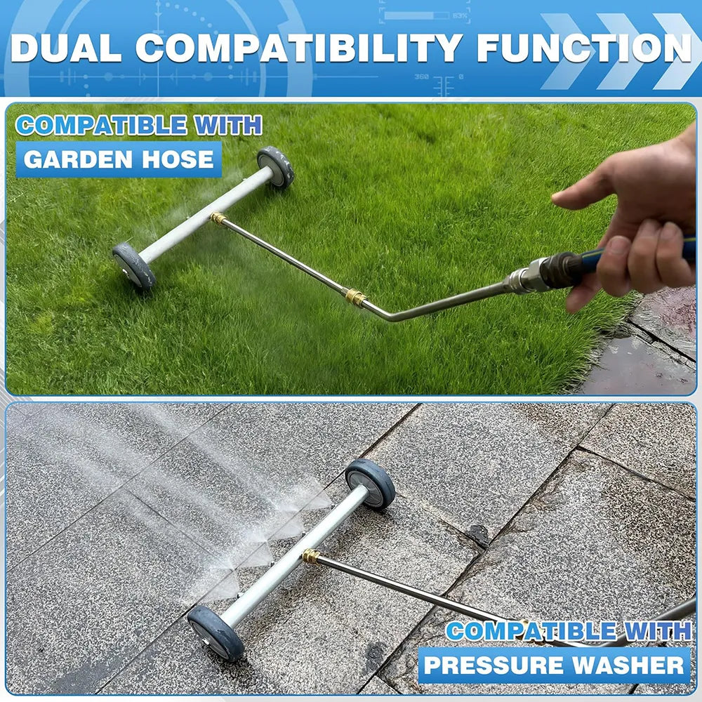 🚿4000 PSI High-Pressure Water Broom – Driveway, Patio & Undercarriage Cleaning Brush