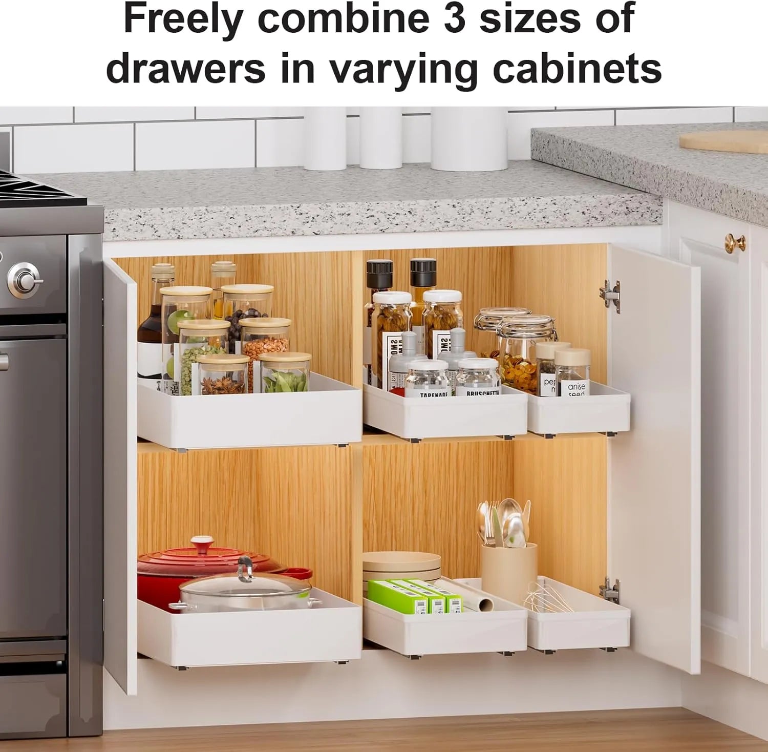 ✨ Pull-Out Cabinet Organizer System