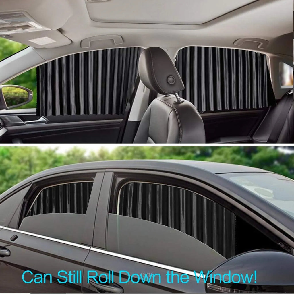 Slide-Open Magnetic Car Window Sun Shades – 4-Piece Set