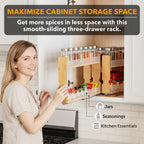 🌿 Bamboo Pull-Out Spice Rack