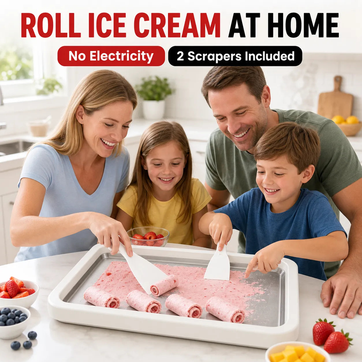 No-Electricity Rolled Ice Cream Maker – DIY Frozen Treat Tray