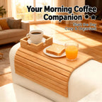 🛋️ Bamboo Sofa Arm Tray - Anti Falling Couch Arm Tray Table