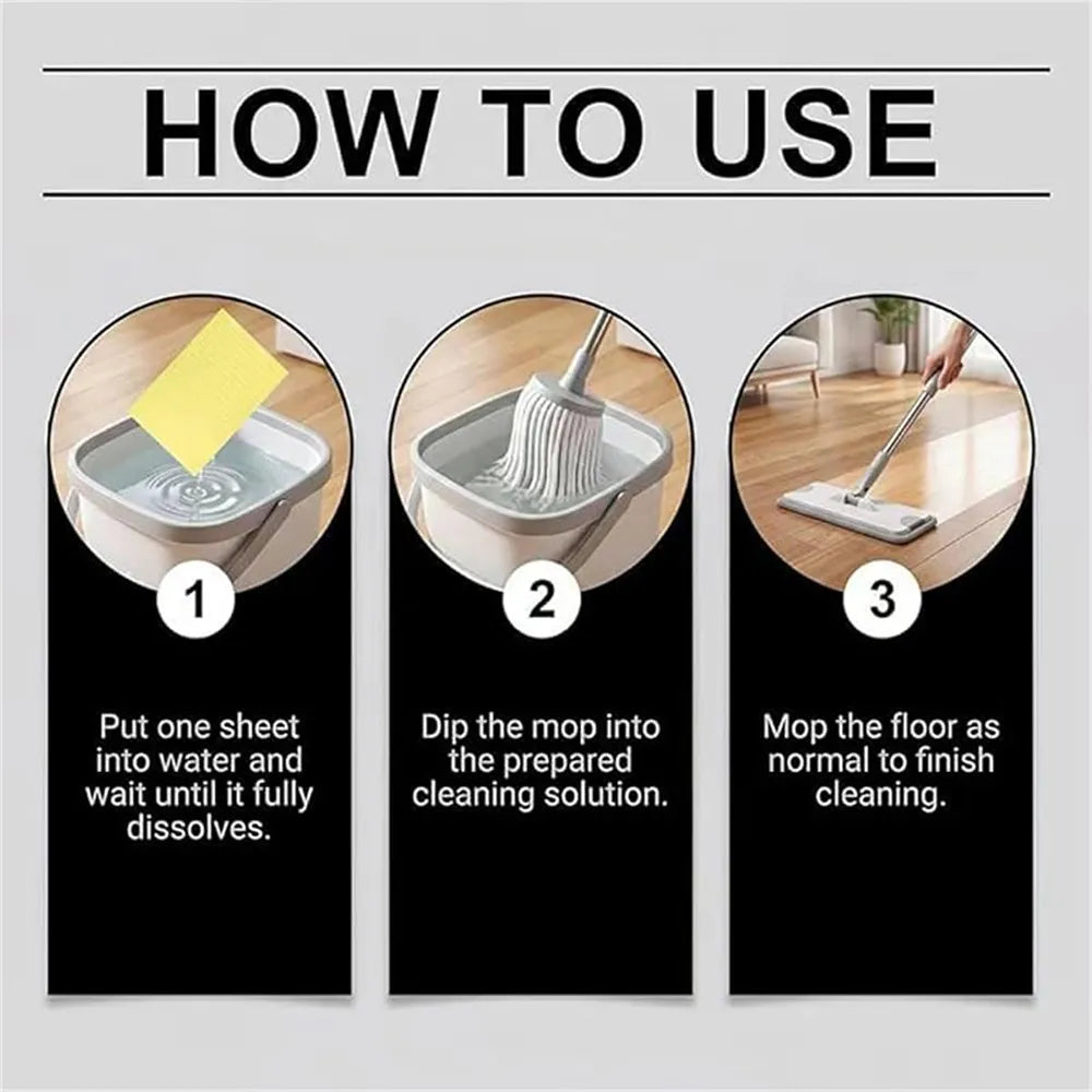 🧼Multi-Purpose Floor Cleaning Sheets – Concentrated Dissolvable Cleaning Tablets for Hardwood & Tile Floors
