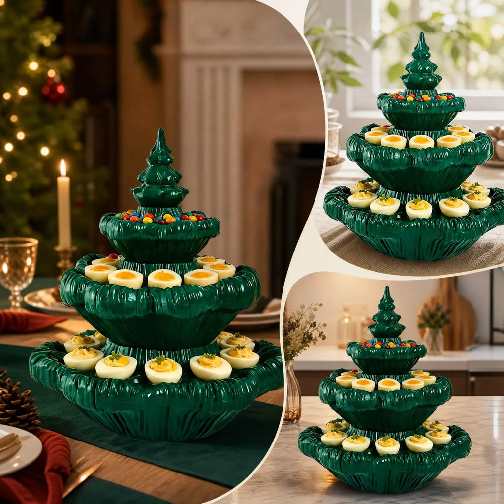 Festive 3-Tier Christmas Tree Serving Platter