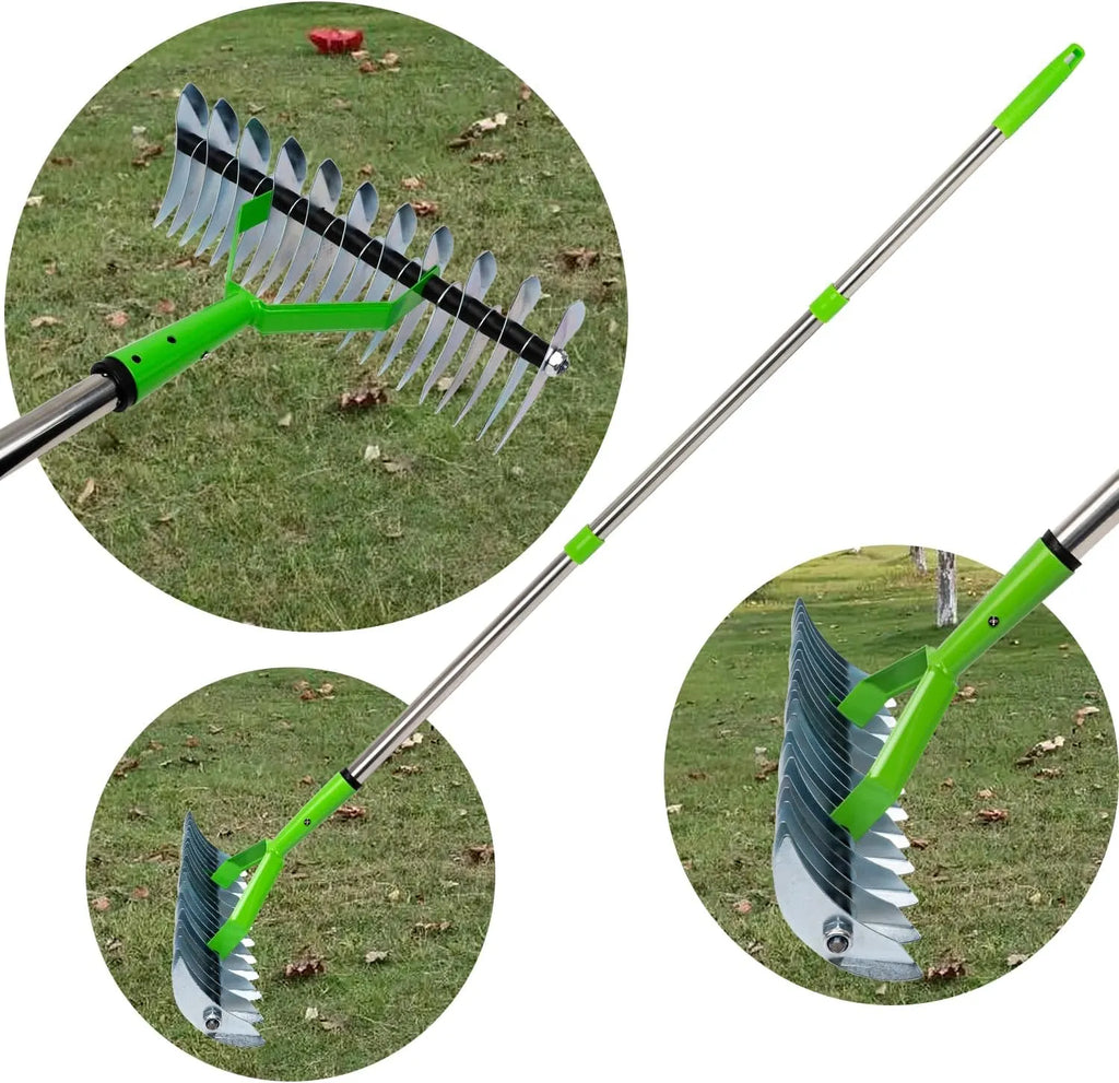 wide metal weed rake