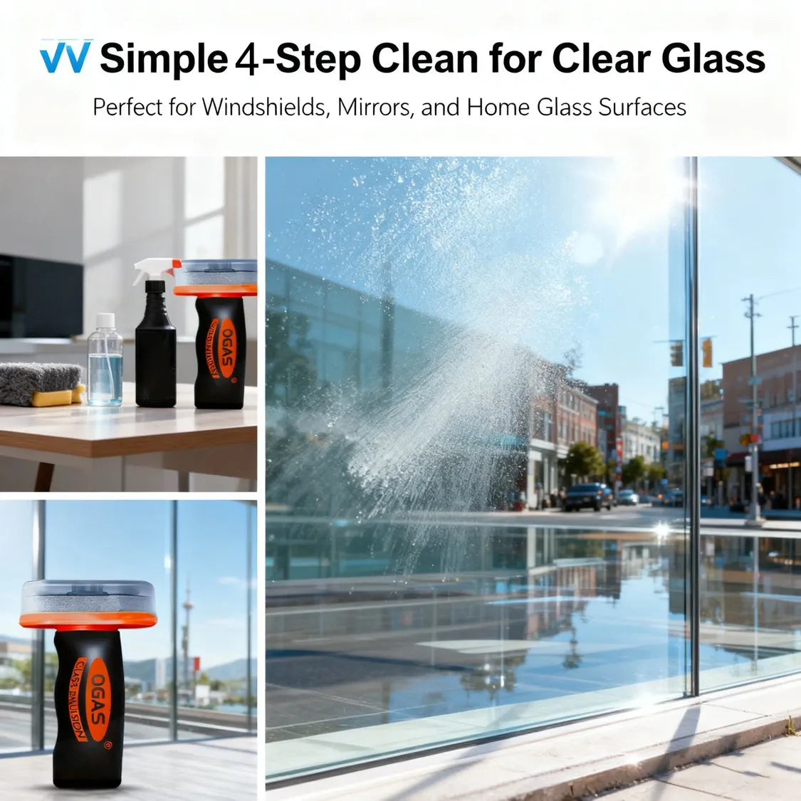 🚗 Car Glass Cleaner Oil Film Cleaning Brush – Windshield Cleaner Tool for Automotive Glass & Mirror Cleaning