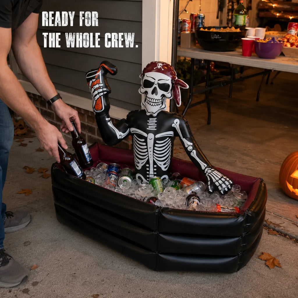 40-Gallon Inflatable Pirate Skeleton Cooler for Halloween