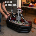 40-Gallon Inflatable Pirate Skeleton Cooler for Halloween