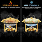 ✨ 5QT Round Stainless Steel Chafing Dish Set