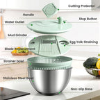 🥗 Multifunctional Stainless Steel Salad Spinner & Veggie Prep