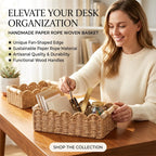 🌿Scalloped Wicker Storage Basket Set – Decorative Toilet Paper & Shelf Organizer