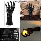 3-Piece Creepy Reaching Hand Wall Decor Set with LED Candles