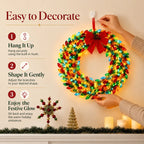 Multicolor Lighted Christmas Bulb Wreath