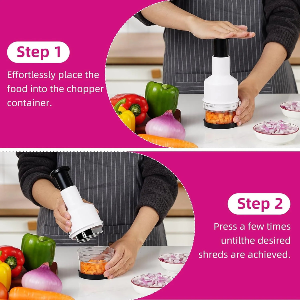 Press-Down Enclosed Food Chopper