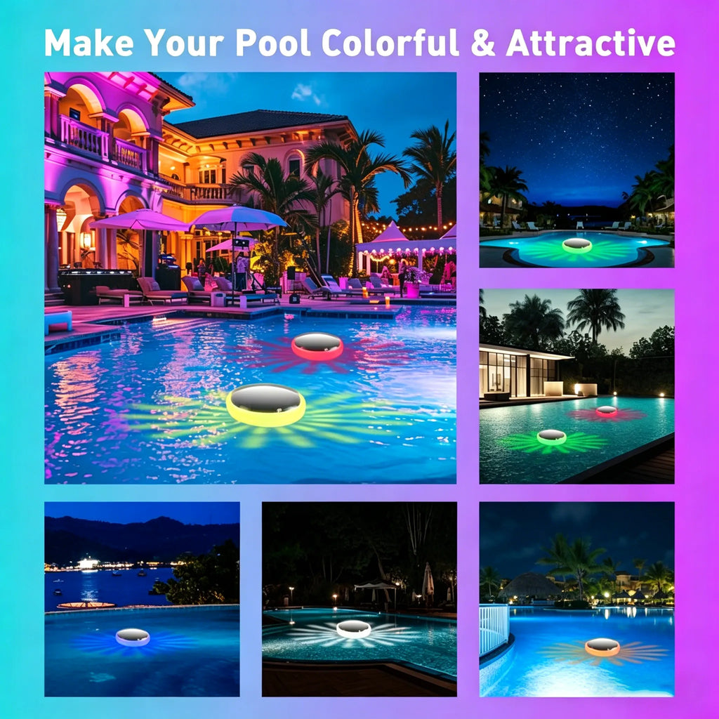 🌈 Solar Floating Pool Light – Remote-Controled RGB Waterproof Pool Light