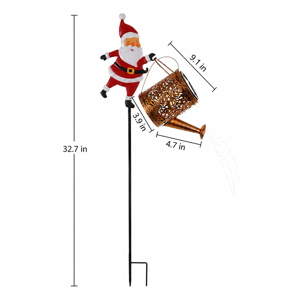 Santa Solar Watering Can Christmas Garden Light