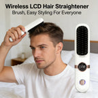✨ Wireless LCD Rechargeable Hair Straightener Brush