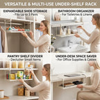👟✨Expandable Under-Shelf Shoe Rack – Adjustable Hanging Organizer for Smart Storage