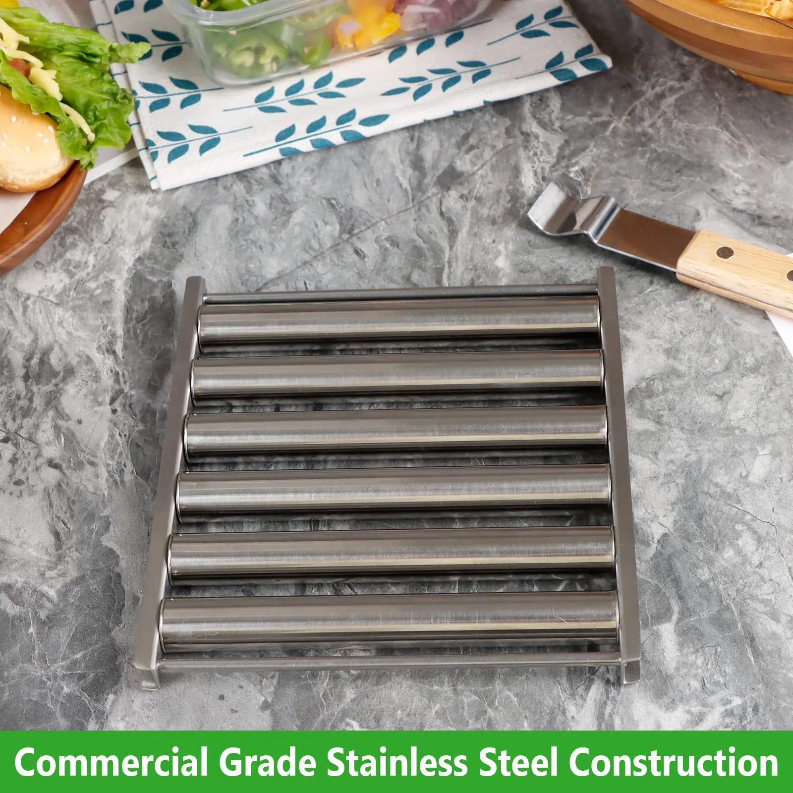 🔥Hot Sale 48% OFF🔥-Hotdog Roller Stainless Steel Sausage Roll Rack