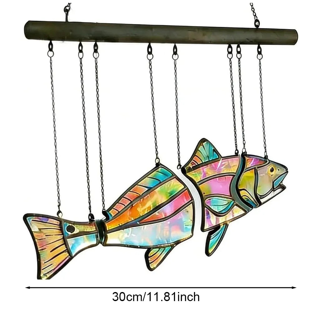 🐟 Handcrafted Coastal Fish Sun Catcher Hanging Decor