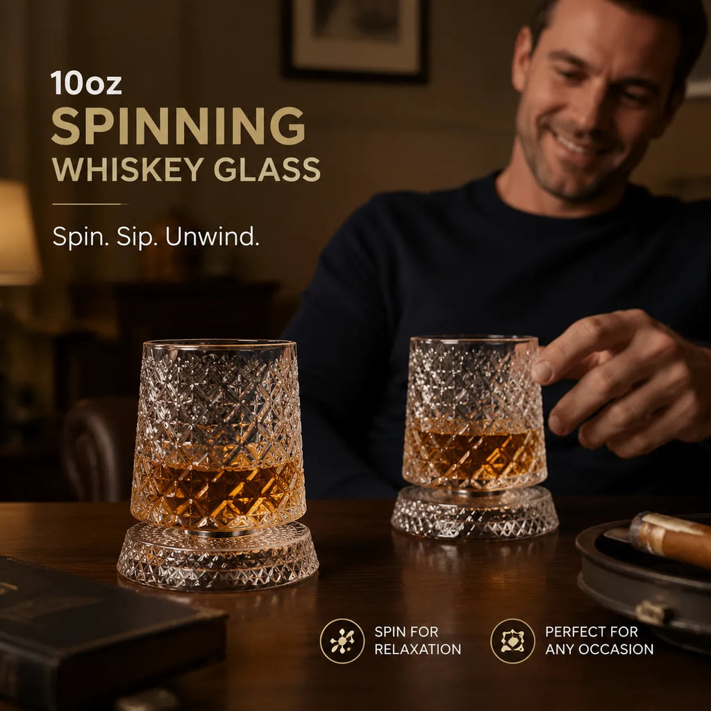 🥃 10oz Spinning Whiskey Glass