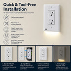 💡 Smart LED Night Light Outlet Cover