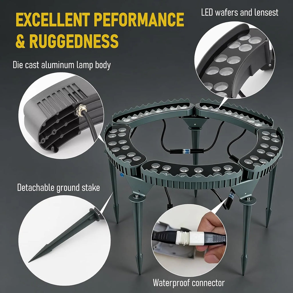 360° Warm White Tree Ring Landscape Lighting Kit