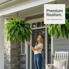 🌿23.62-Inch Artificial Boston Ferns – Realistic Faux Hanging Greenery